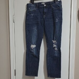 Dear John Dark Blue Distressed Ankle Jeans